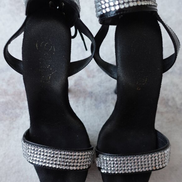 Black Rhinestone Stripper Shoe - Picture 2 of 14